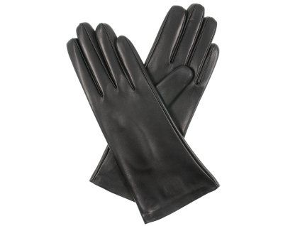 Damenhandschuhe in Blau mit Seidenfutter - schwarz