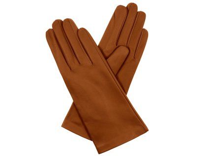 Damenhandschuhe mit Seidenfutter – hellcognac