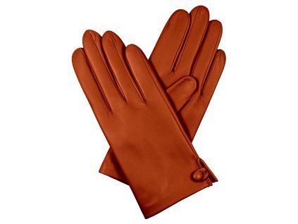 Damenhandschuhe mit Seidenfutter – Dunkelcognac