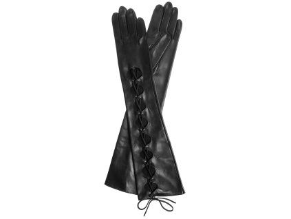 Damenhandschuhe mit extra langer Spitze - schwarz