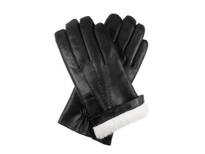 Herrenhandschuhe mit Kaninchenfellfutter – schwarz