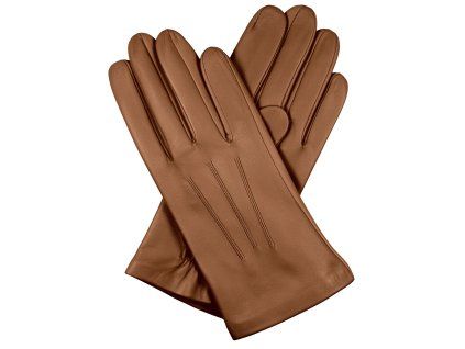 Herrenhandschuhe mit Seidenfutter – Tabak