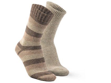 Socken ALPAKA GESTREIFT beige