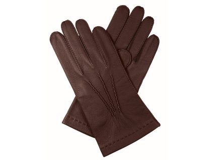 Ungefütterte Herren-Hirschlederhandschuhe – Kastanie