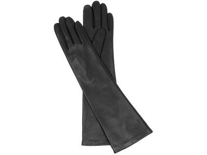 Damenhandschuhe mit Seidenfutter, extra lang, Größe 11C – schwarz