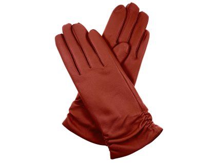 Damenhandschuhe, Wollfutter - Granatrot