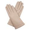 Damenhandschuhe in Blau mit Seidenfutter – helltaupe