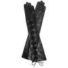 Damenhandschuhe mit extra langer Spitze - schwarz