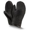 Schwarze Basic-Fäustlinge aus Kunstpelz