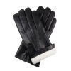 Herrenhandschuhe mit Kaninchenfellfutter – schwarz