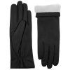 Damenhandschuhe, Kaninchenfellfutter, schwarz