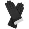 Damenhandschuhe, Kaninchenfellfutter, schwarz