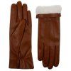 Damenhandschuhe in Cognac – Kaninchenfellfutter