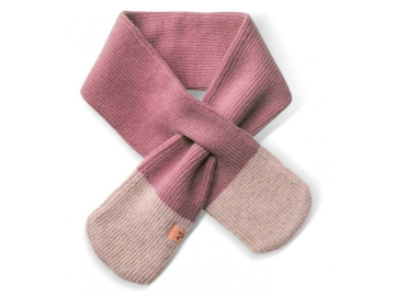 Dětská pletená šála s průvlekem růžová