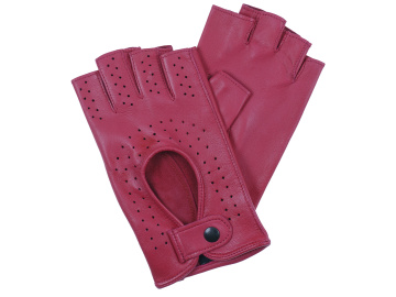 Dámské rukavice bezprsté tm. růžové