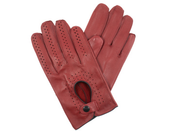 Pánské rukavice řidičské červené / černý lem