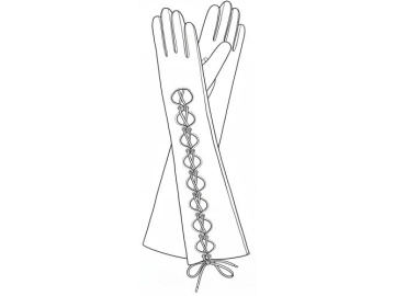 Dámské rukavice se šnůrkou extra dlouhé - možnost výběru barvy