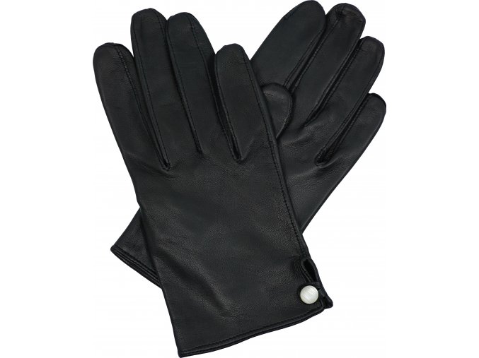 dámské rukavice bezpodšívkové černé knoflík
