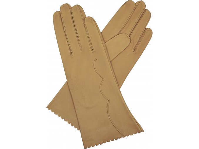 dámské kožené rukavice bezpodšívkové výšivka