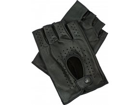 pánské kožené rukavice bezprsté černé