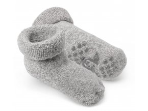 Dětské vlněné ponožky ABS protiskluzové světle šedá