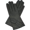 dámské kožené rukavice podšívka UH výšivka černá