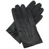 pánské kožené bezpodšívkové rukavice černé