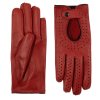 dámské kožené rukavice řidičské červená
