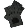 pánské kožené rukavice bezprsté suchý zip černé
