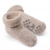 Dětské vlněné ponožky ABS protiskluzové přírodní hnědá