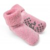 Dětské vlněné ponožky ABS protiskluzové růžová