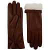 Dámské rukavice podšívka kožešina - tm. koňak