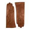 Dámské rukavice bezpodšívkové s rozparkem - sv.koňak