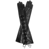 Dámské dlouhé rukavice se šnůrkou - černé