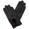Dámské řidičské rukavice černé,červený lem