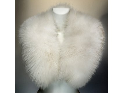 kołnierz futrzany damski lis biały