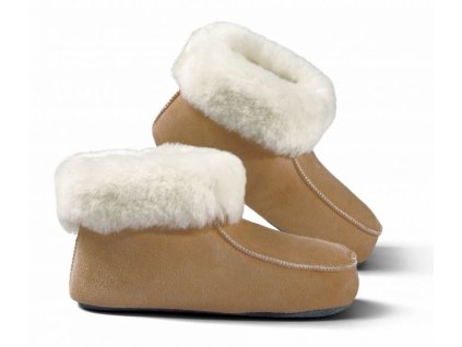 Kapcie futrzane dziecięce FRAZOVKY brązowe