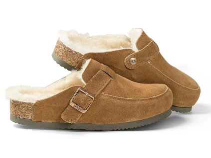 Kapcie futrzane ELVAS brązowe