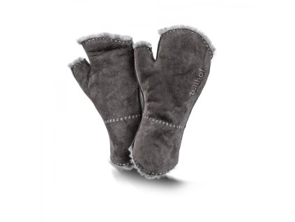 Rękawiczki futrzane bez palców STULPEN szare