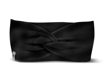 Opaska na głowę z wełny merynosowej HANNAH czarna