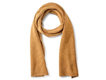 Szalik MERINO dzianinowy Attersee musztardowy