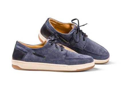 Buty skórzane męskie RIMINI niebieskie