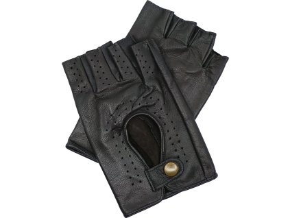 rękawiczki bez palców męskie skórzane brązowe