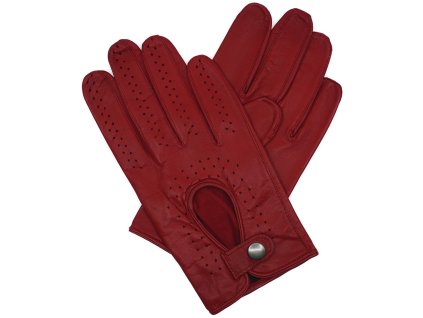 męskie skórzane rękawiczki samochodowe czerwone