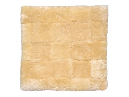 Poduszka siedziska ze skóry jagnięcej w kolorze beżowo-złotym