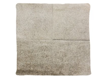 Poszewka na poduszkę ze skóry bydlęcej w kolorze szarym