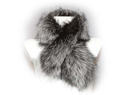 szalik damski futrzany z oczkiem ze srebrnego lisa 1