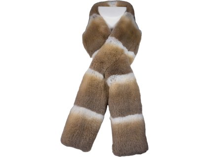 szalik futrzany z oczkiem REX beżowy 01