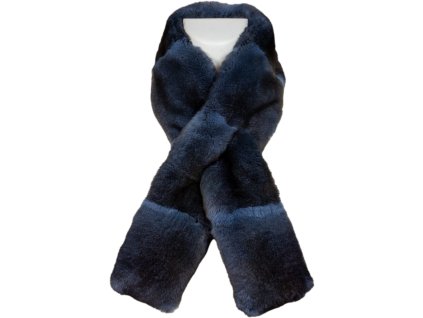 szalik futrzany z oczkiem REX niebieski 01