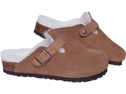 Kapcie futrzane ELVIS (Kolor brązowy, Rozmiar 36)